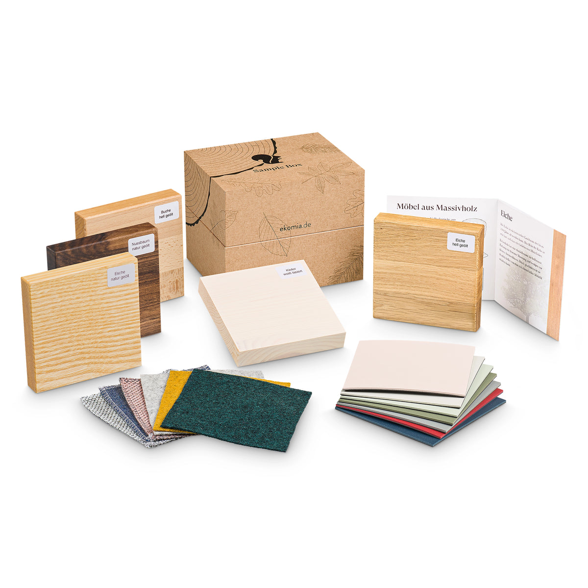ekomia Musterbox mit Holz und Linoleum Mustern