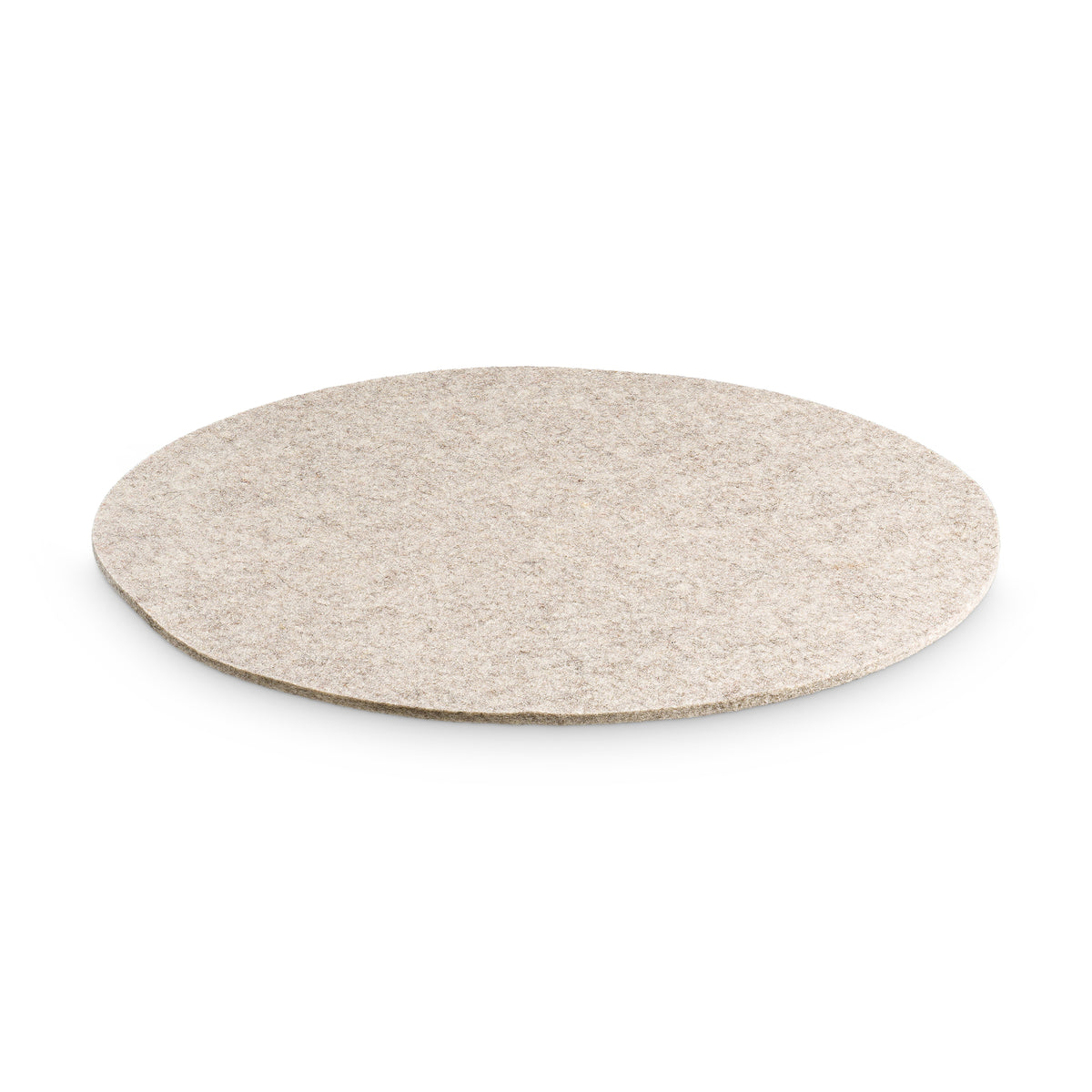 Runde Sitzauflage aus hochwertiger Merino-Schafwolle in Beige