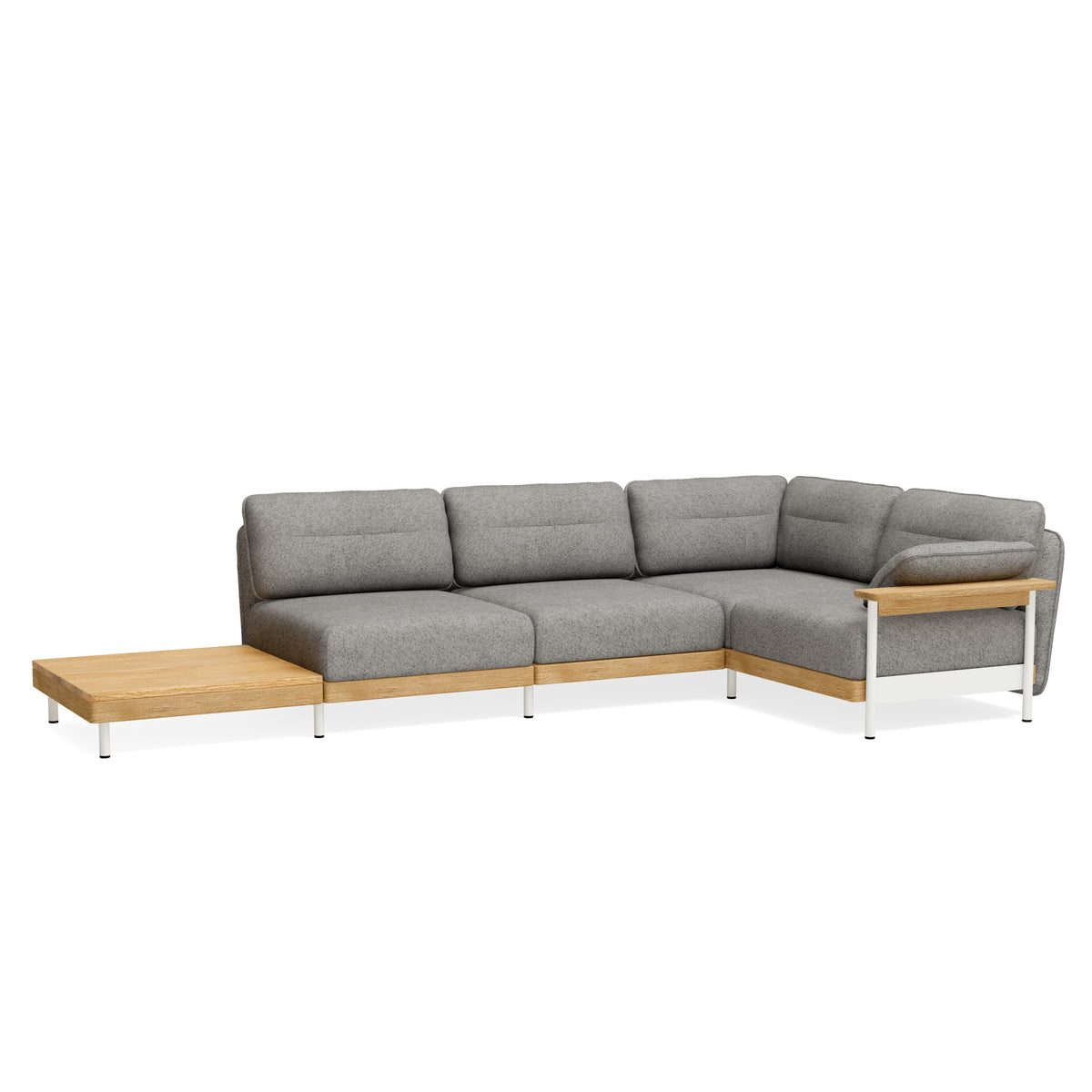 Design Ecksofa mit Beistelltisch aus Eiche