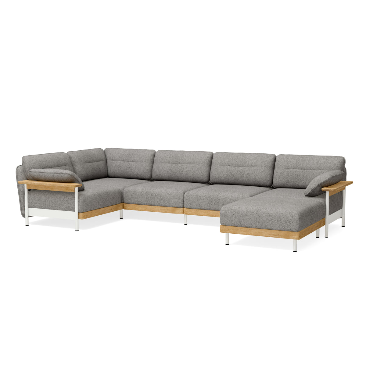 Großes Ecksofa in U-Form mit Liegesessel