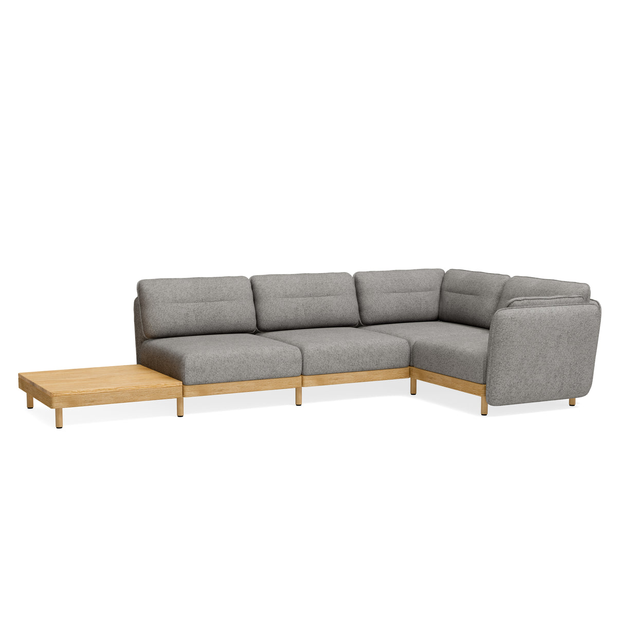 Hochwertiges Sofa mit Couchtisch Eiche - L-Form