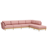 Großes 5-Sitzer Sofa mit Chaiselongue - rot