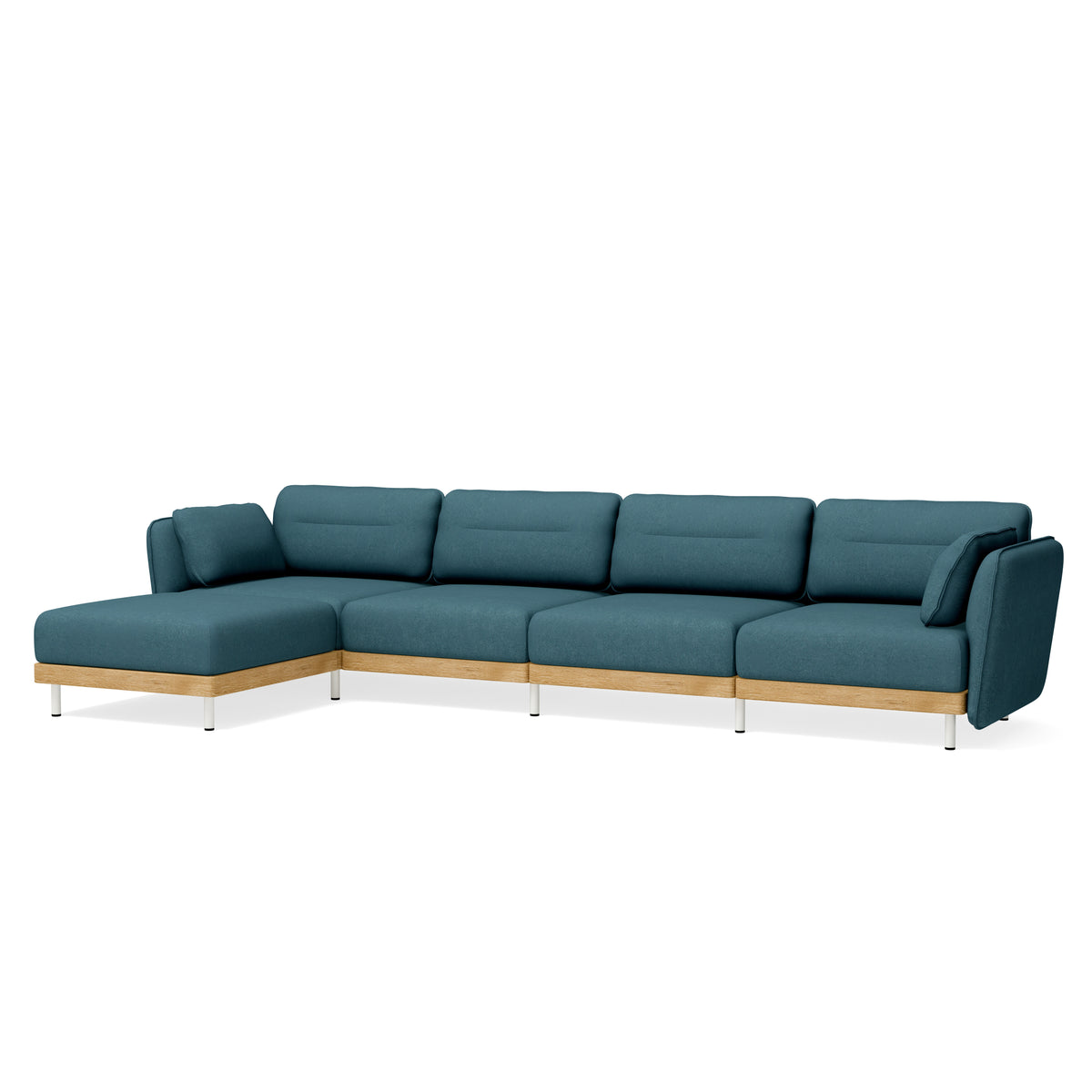 Großes L-Förmiges Sofa 4-Sitzer mit Pouf