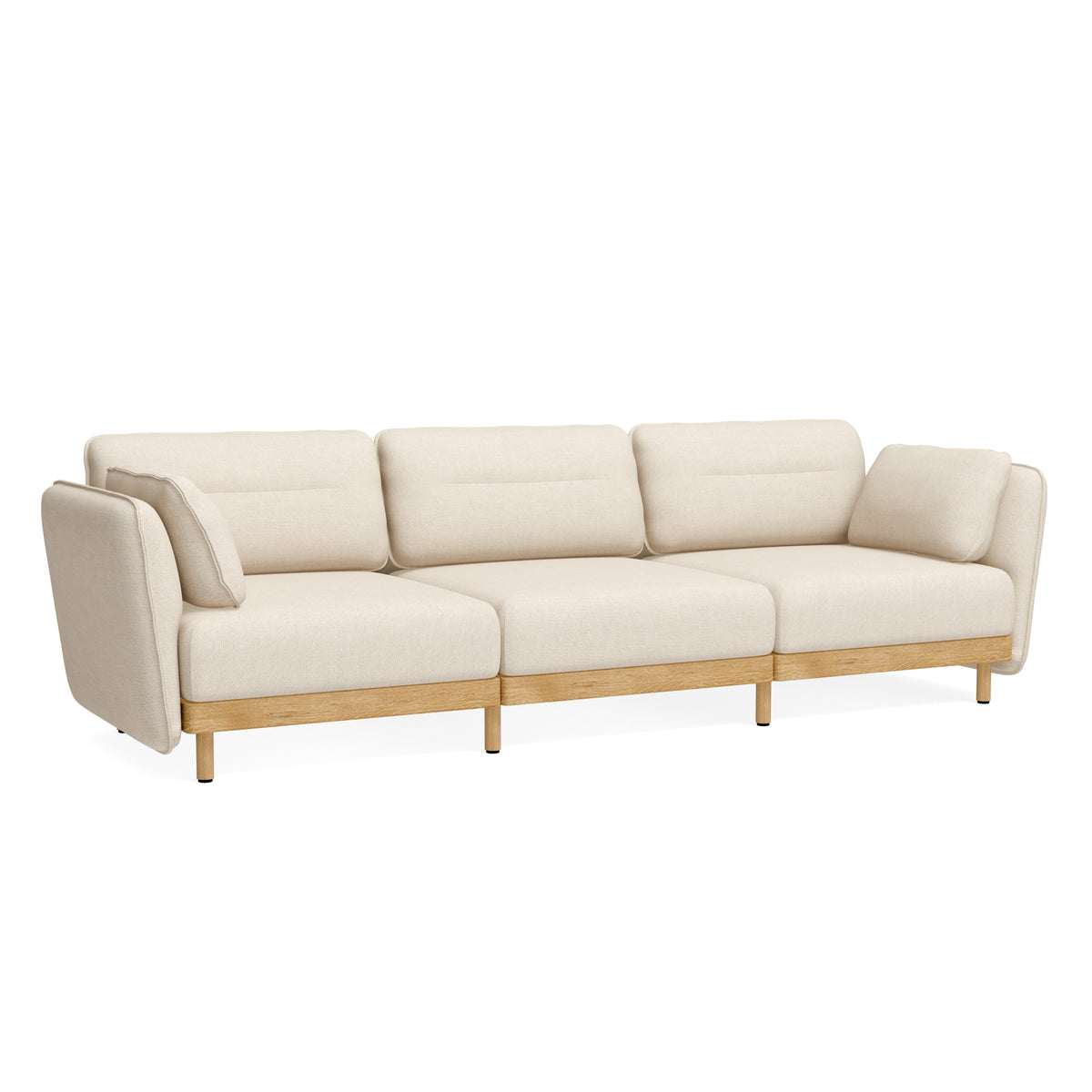 Design 3-Sitzer Sofa Mio aus Leinen - beige