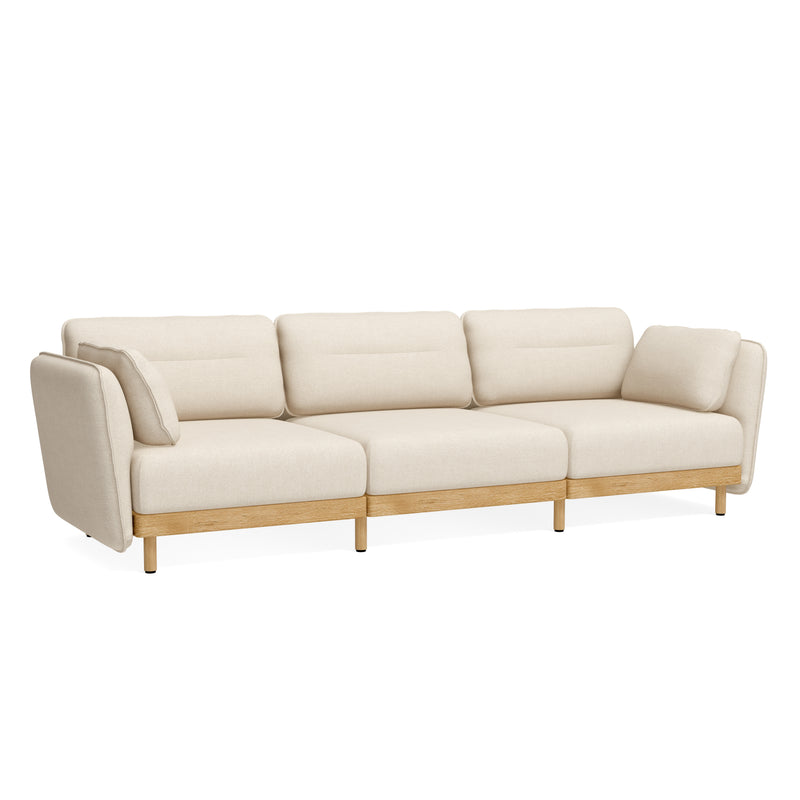 Design 3-Sitzer Sofa Mio aus Leinen - beige