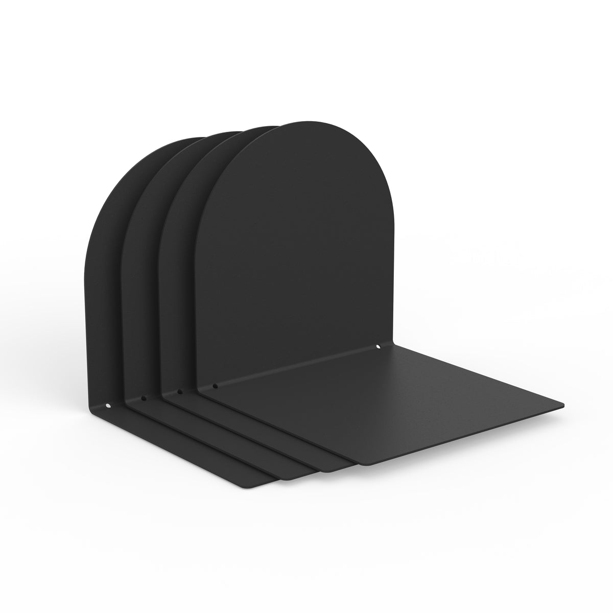 Buchstütze Metall schwarz rund und eckig 4x