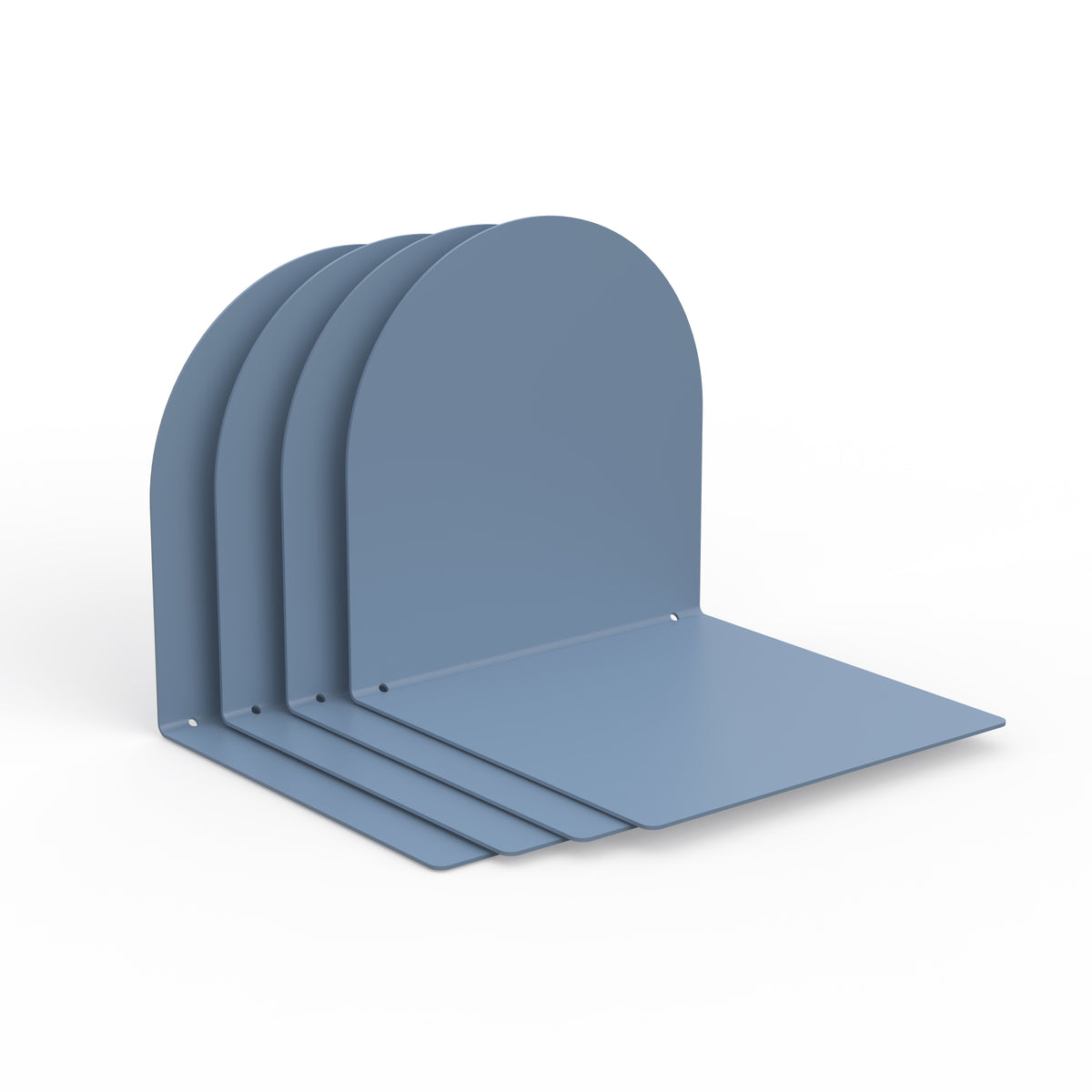 Buchstütze Metall blau 4x rund und eckig