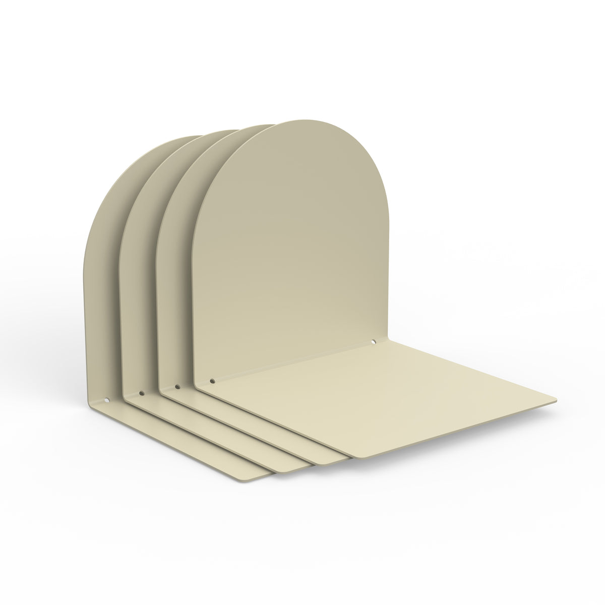 Buchstütze Metall creme / beige rund und eckig 4x