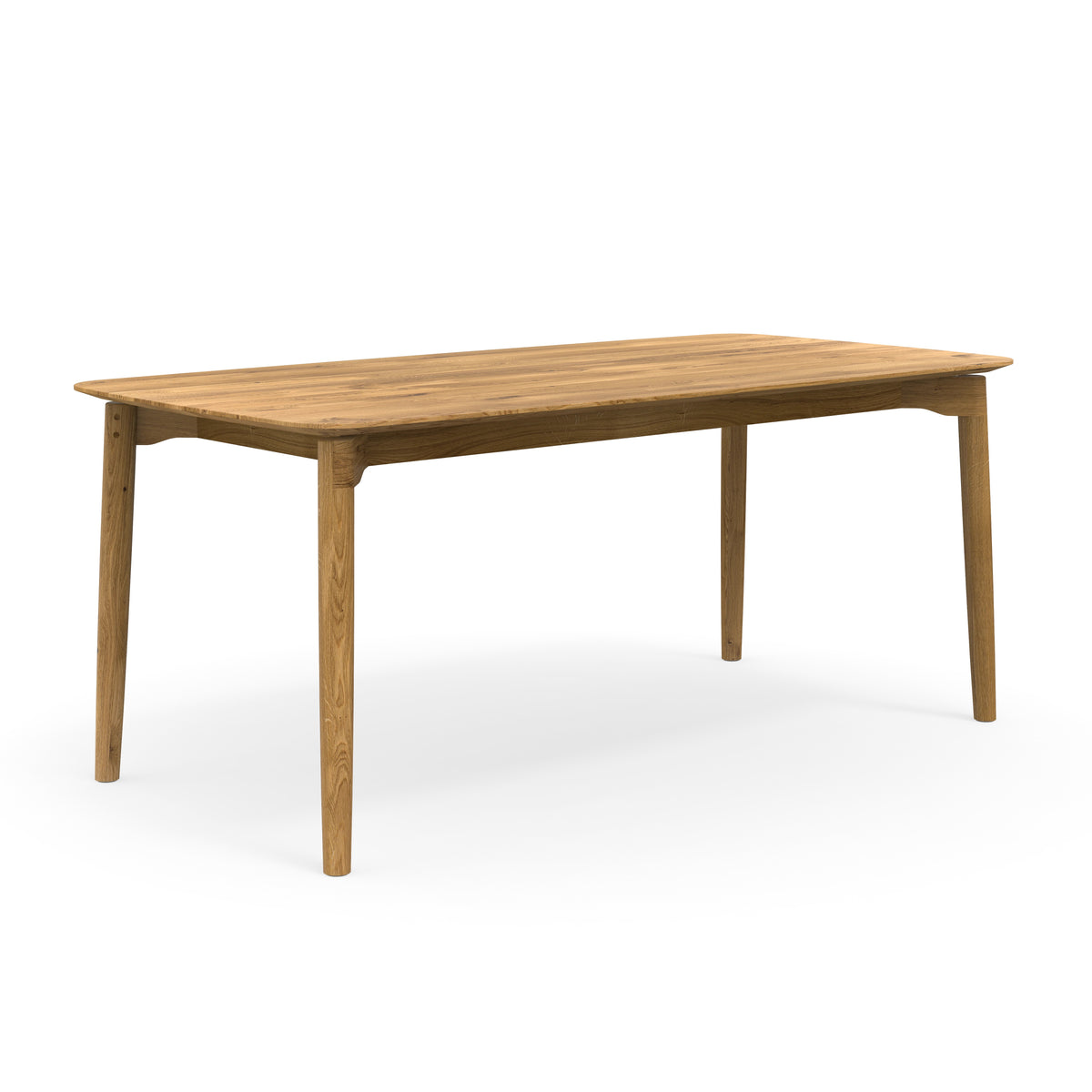 Design Esstisch Form S aus Wildeiche mit schweizer Kante