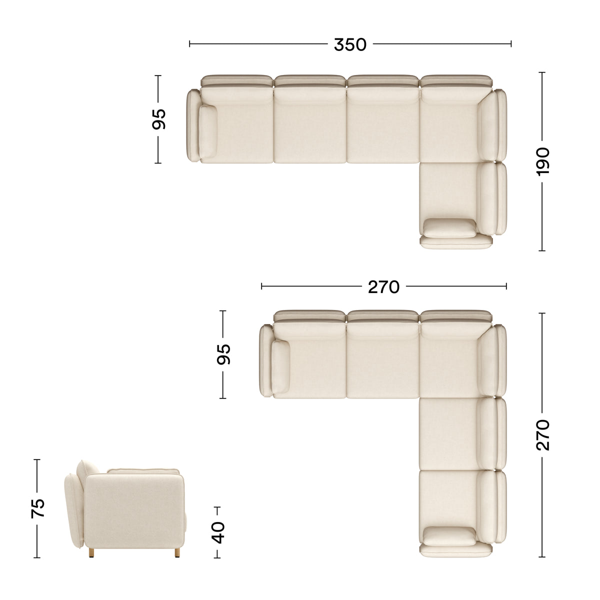 Maße Ecksofa Mio Soft Eiche 