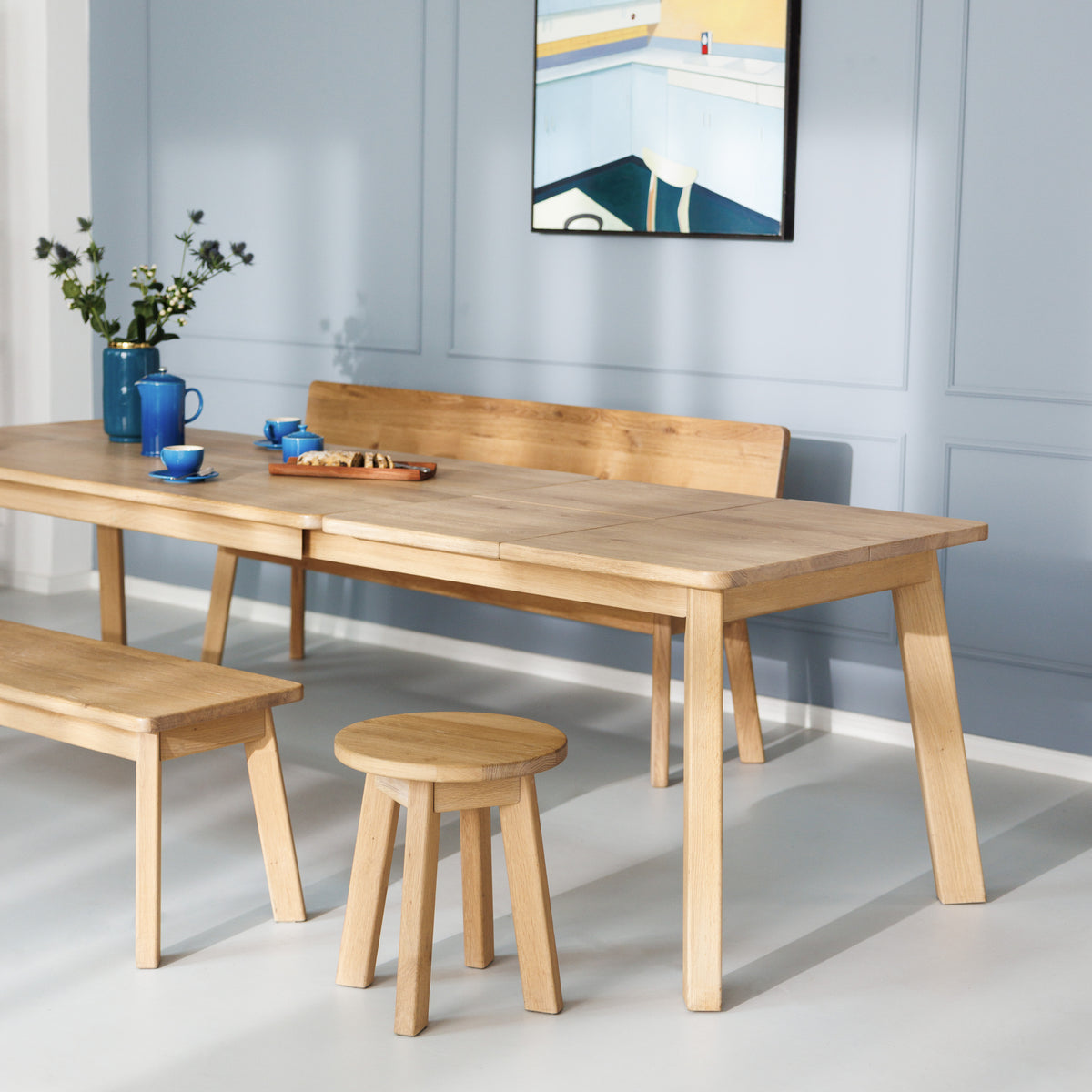 Esstisch Form F Ausziehbar - Moderner Landhausstil Massivholz geölt