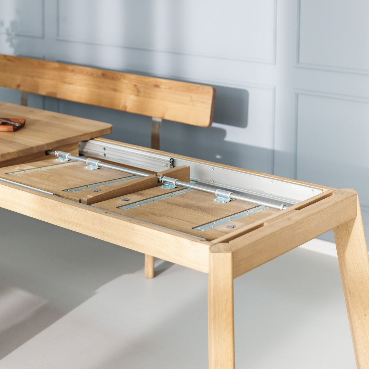 Auszug Esstisch Form F, 2-teilig, aus Massivholz, geölt
