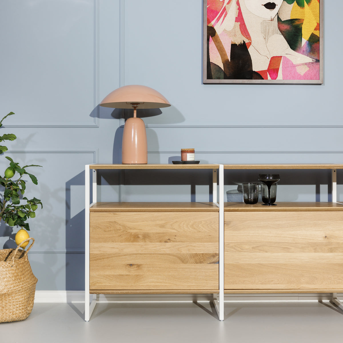 Design Sideboard aus Eiche mit Türen