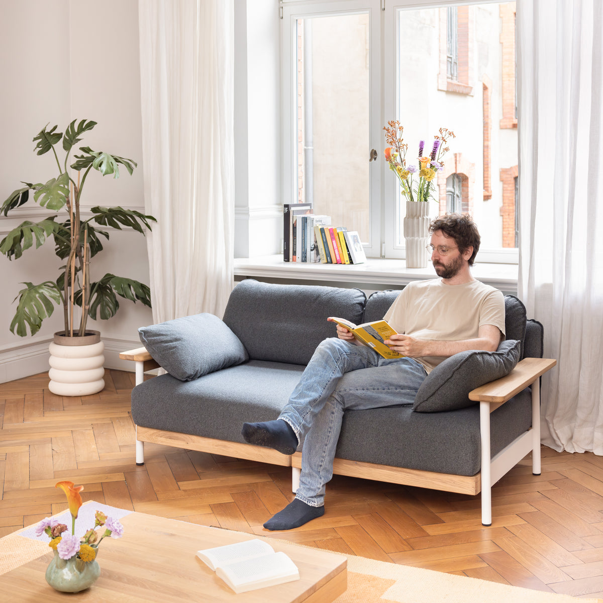 2-Sitzer Sofa Mia grau