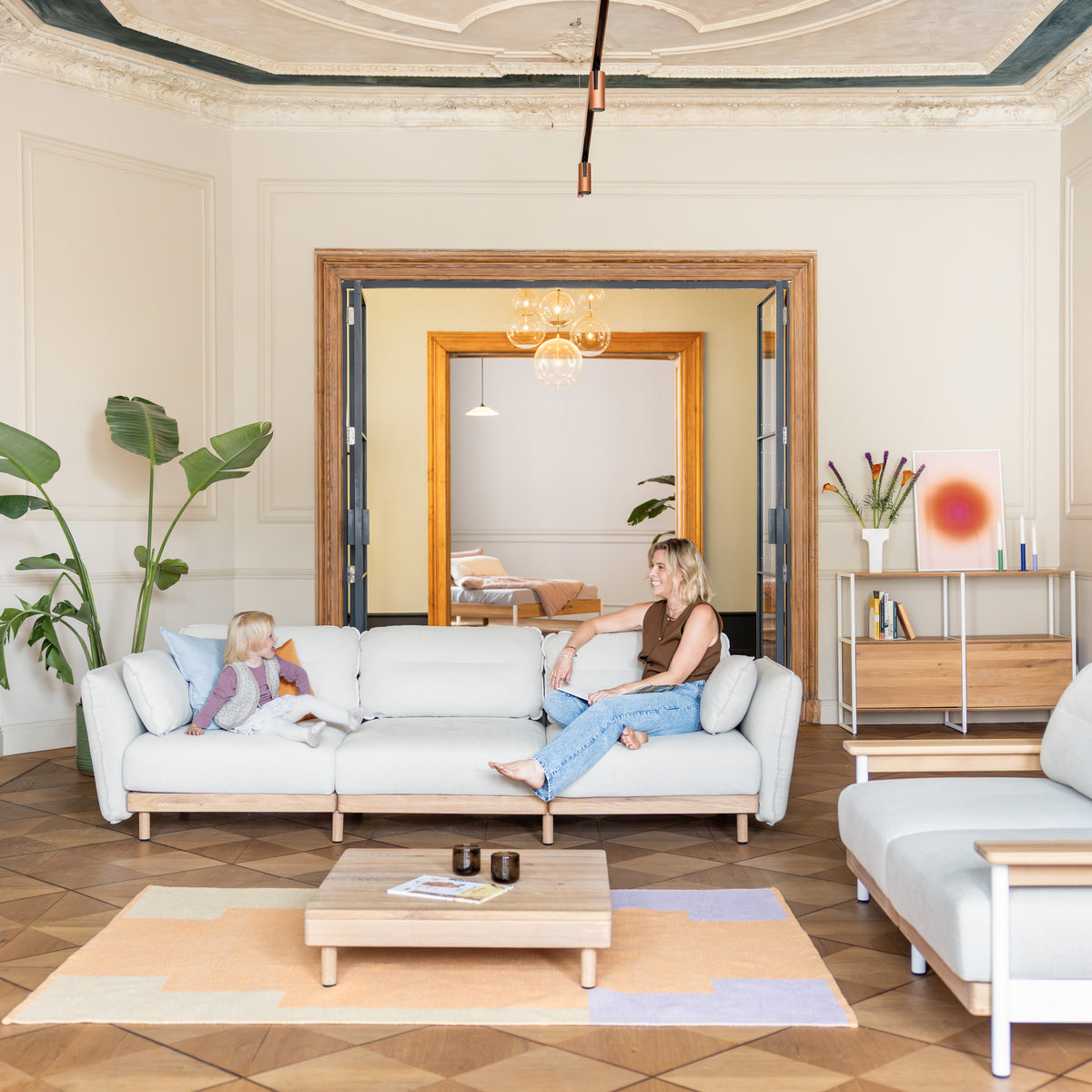 Sofa Landschaft 3-Sitzer & 2-Sitzer mit Couchtisch