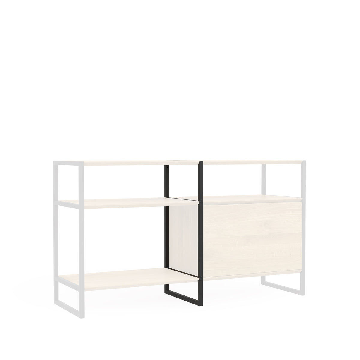 Regalmodul Wega Center 720 schwarz Beispiel