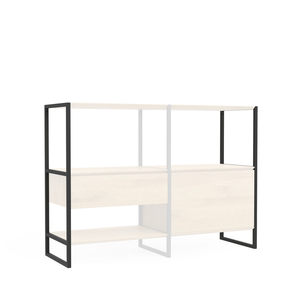 Regalmodul Wega Frame 900 schwarz Beispiel