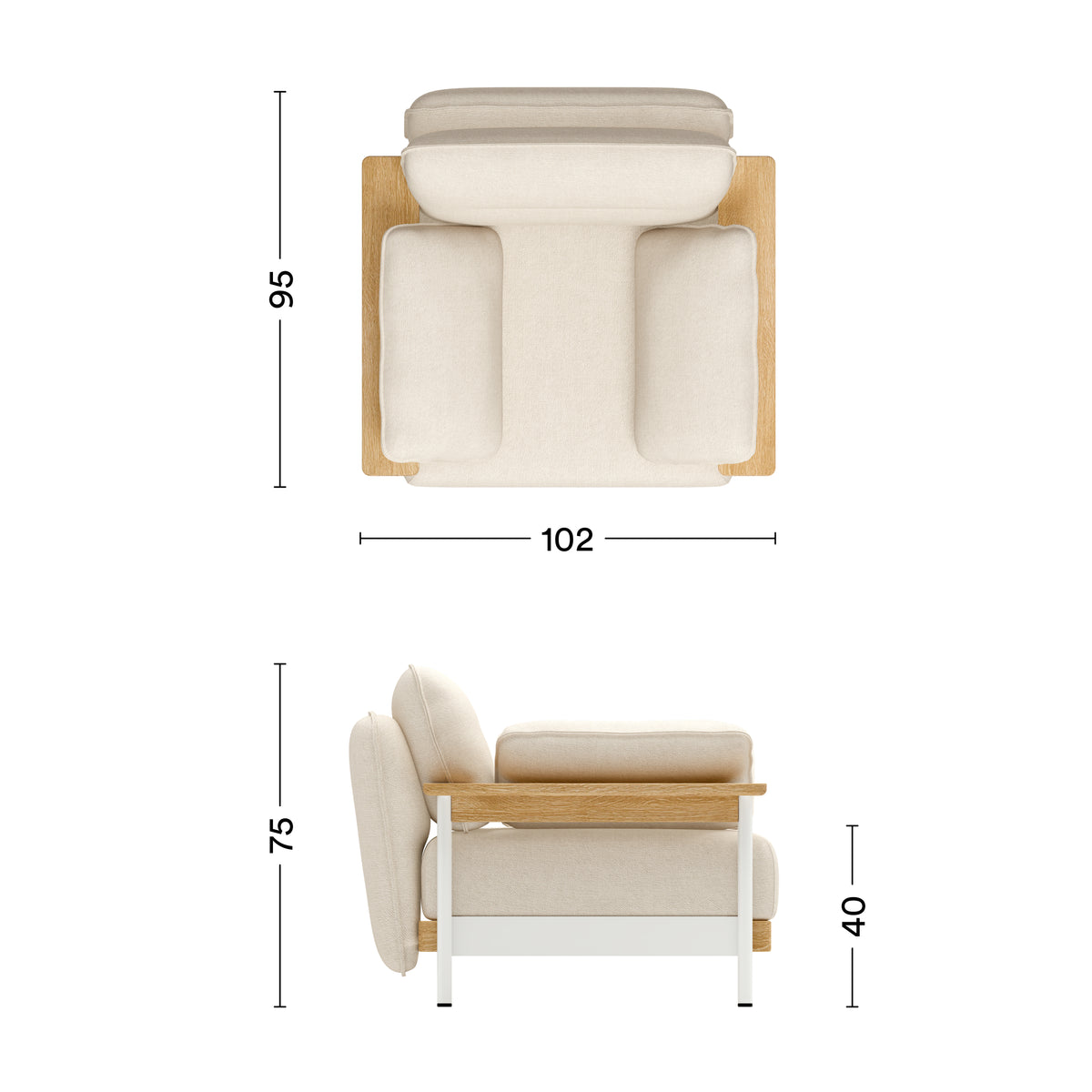 Maße Sessel Mio Lounge
