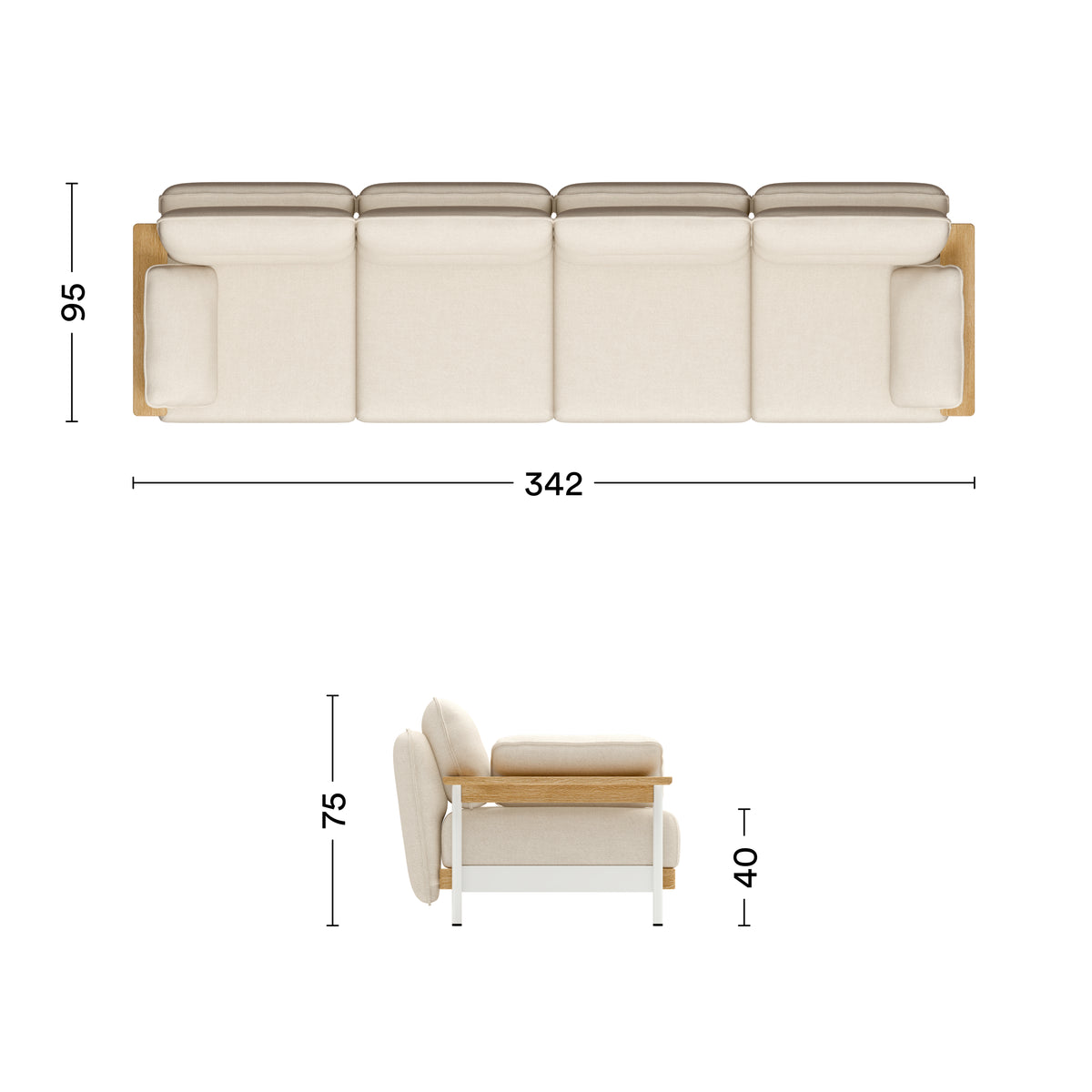 Maße Sofa Mio Lounge 4-Sitzer