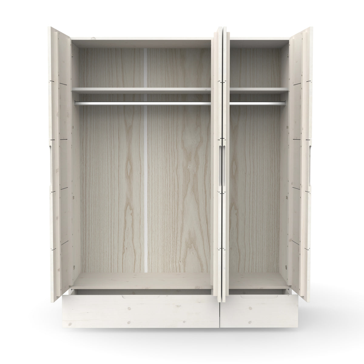 Kleiderschrank 3-Türer Massivholz weiß