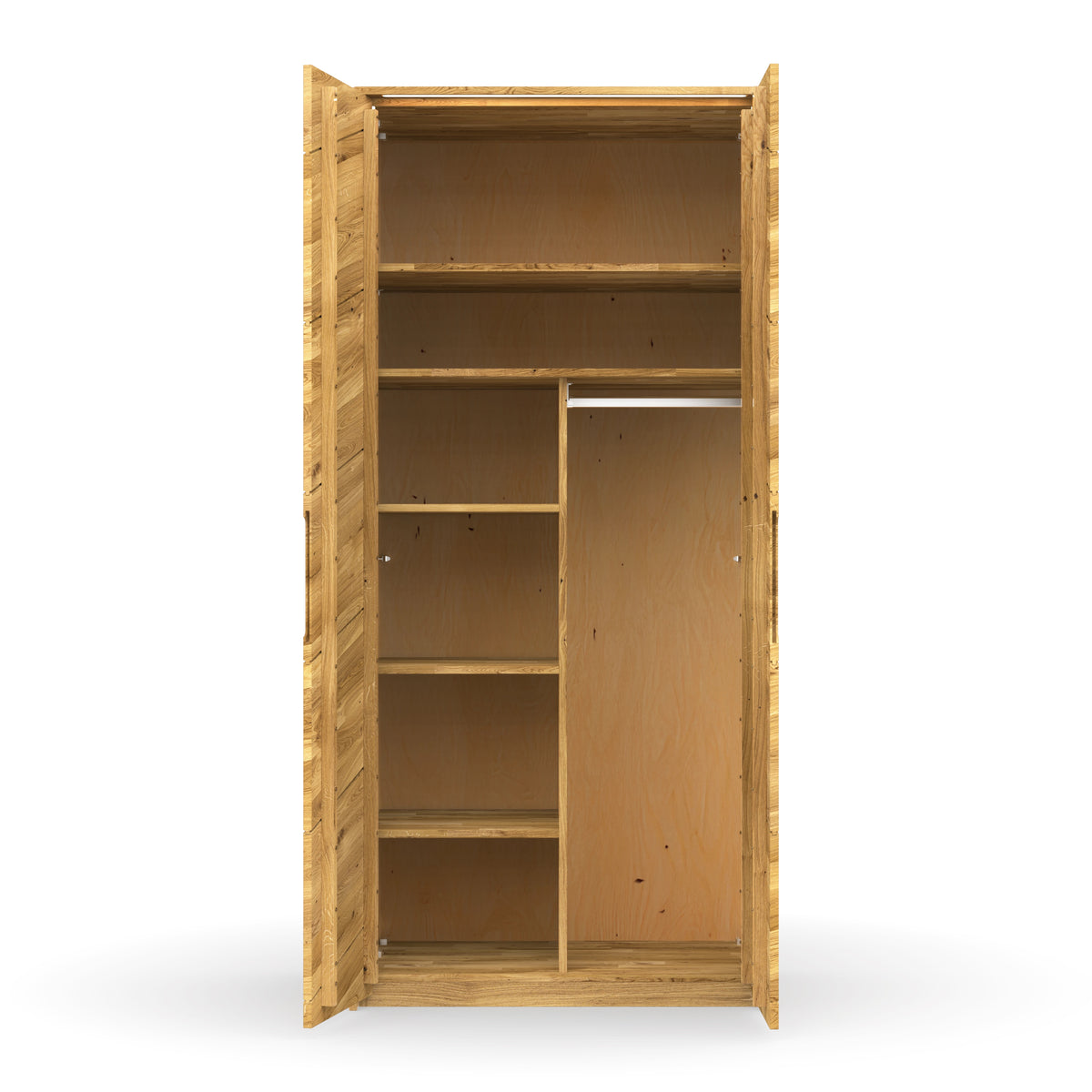 Hochwertiger Kleiderschrank mit integriertem Licht und Kleiderstange und Regalböden